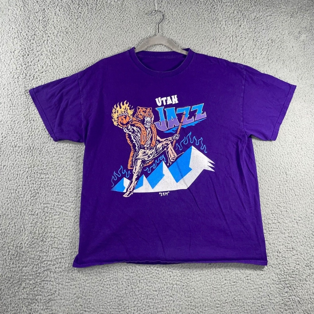 Vintage Warren Lotas Utah Jazz T Shirt Men XL NBA‎ Basketball Graphic Tee